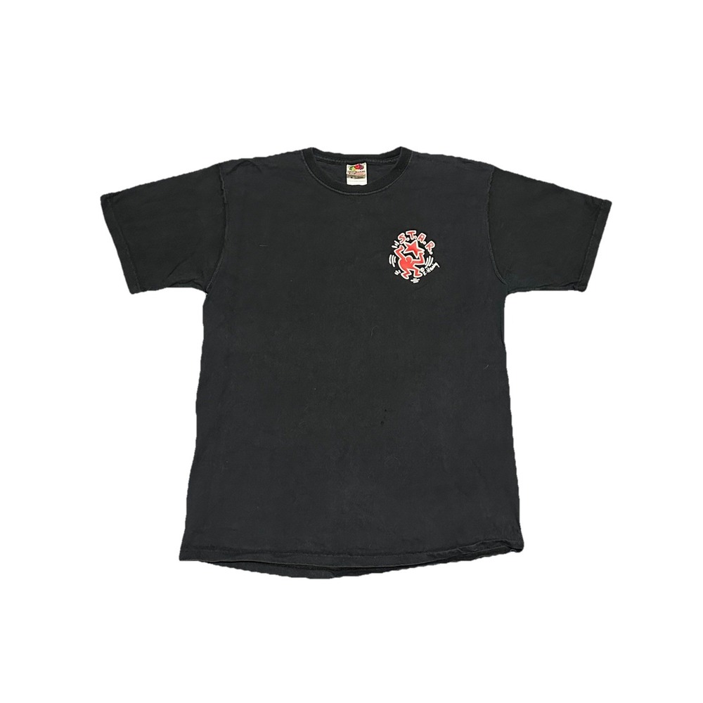 Vintage Keith Haring‎ S.T.A.R Dancing Man Logo T Shirt Double Sided Art